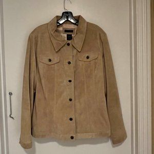 Tan Suede Leather Jacket Size XL